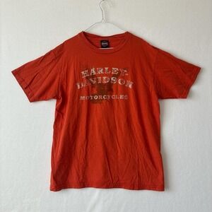 Vintage Harley Davidson orange and white T-shirt made in the USA men's XL